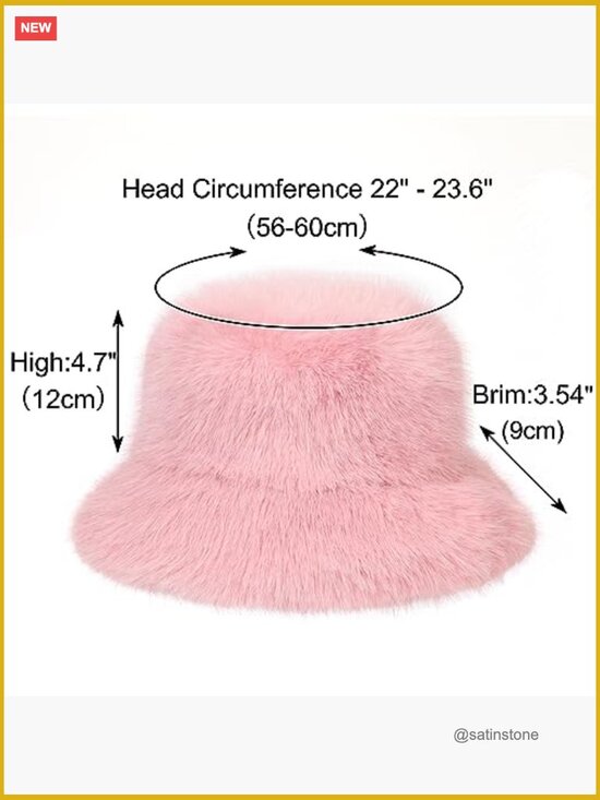 Faux Fur Bucket Hat Fluffy Winter Wide Brim Fisherman Cap